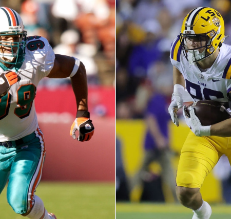Mason Taylor vs. Jason Taylor Combine performances: How LSU TE compares to NFL legend father